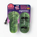 Bumbinos bicycle mudguards packaging with green leaf design on a white background