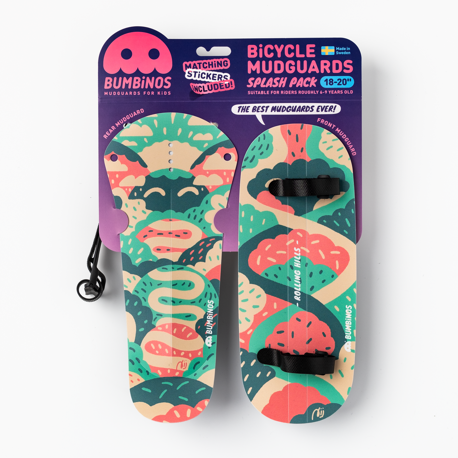 ROLLING HILLS Splash Pack | Fender Set for Kids Bikes - BUMBiNOS - Mudguards for Kids